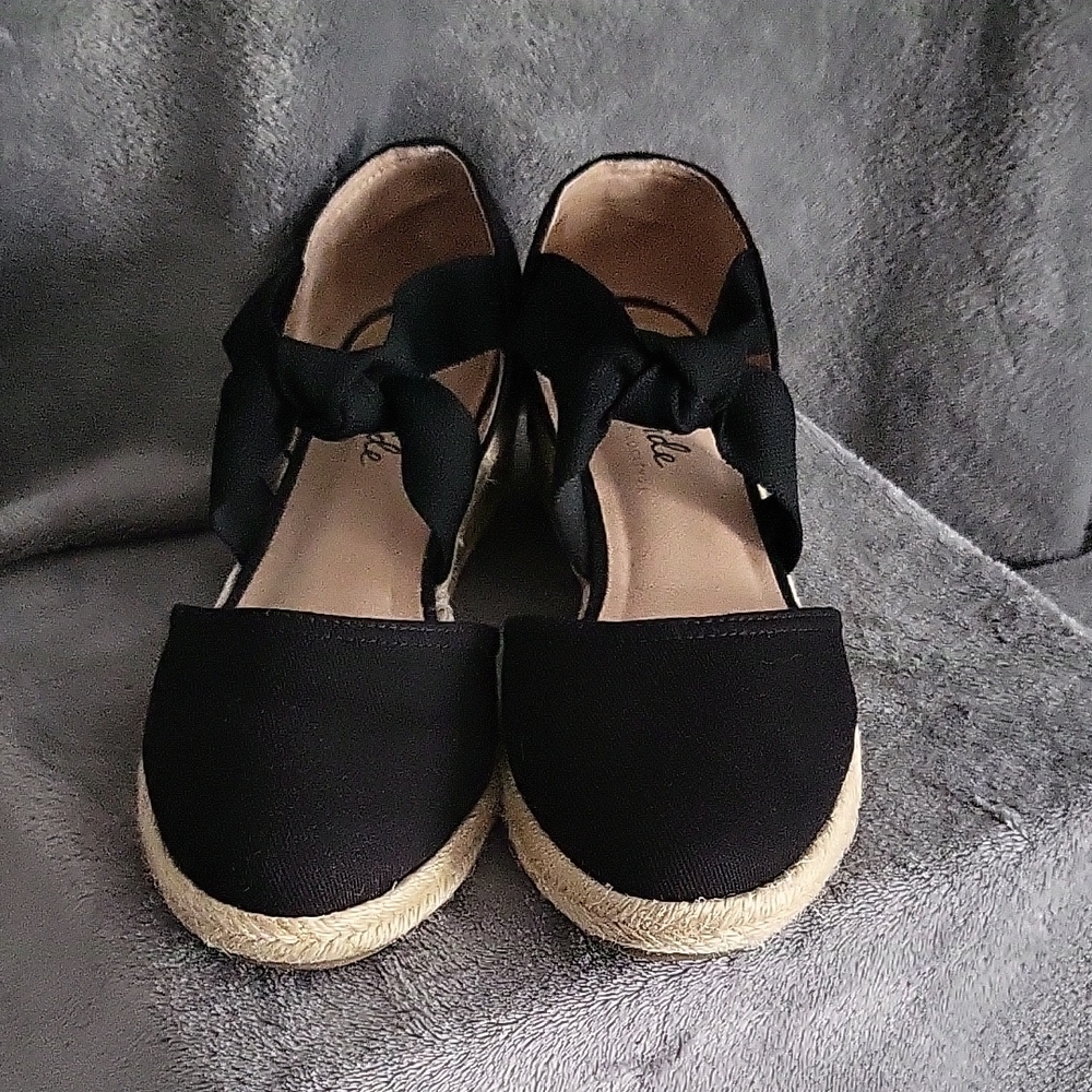 Black Espadrille Flats